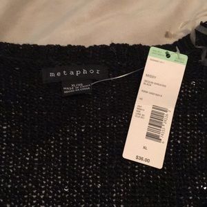 Lightweight black sequined sweater XL